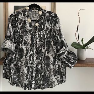 Snake Print Linen Top, Calvin Klein